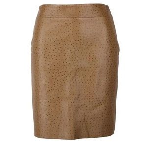 Vintage Express leather ostrich print skirt, S